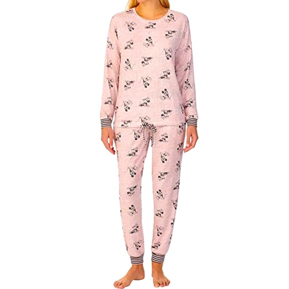 Disney Mickey & Minnie Cozy 2 pc Pink Pajama Set / M - Picture 1 of 9